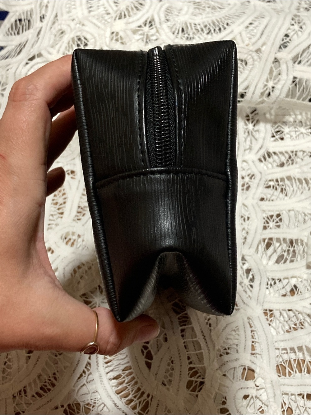 Yves Saint Laurent P arfums Black Textured Cosmetic Bag - Picture 3 of 8